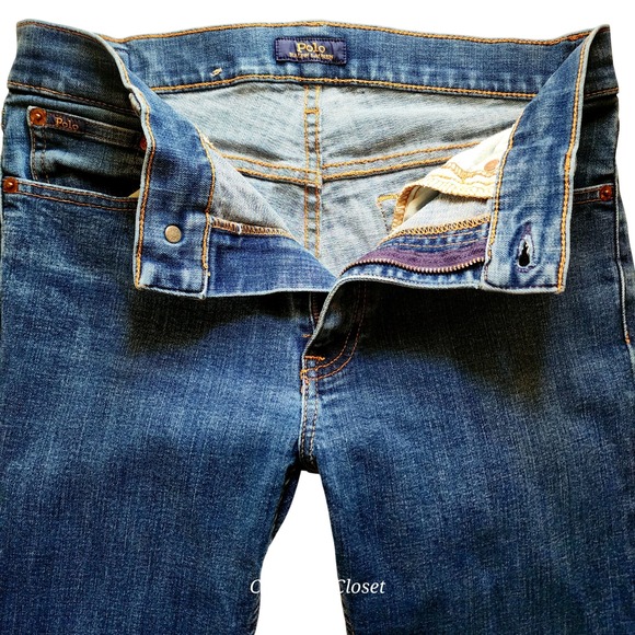 Polo Ralph Lauren The Tompkins Mid Rise Skinny Indigo Blue Jeans 28 Modern Prep - Picture 10 of 15